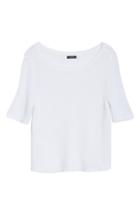 Women's Halogen Shaker Stitch Cotton Sweater - White