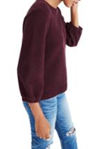 Women's Madewell Shirred Sleeve Sweater - Burgundy