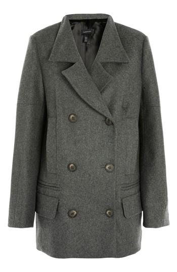 Women's Topshop Wool Blend Peacoat Us (fits Like 10-12) - Grey