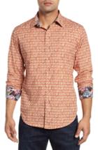 Men's Robert Graham Tresco Classic Fit Sport Shirt, Size - Orange
