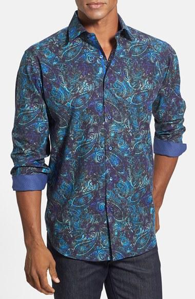 Men's Bugatchi Classic Fit Paisley Sport Shirt