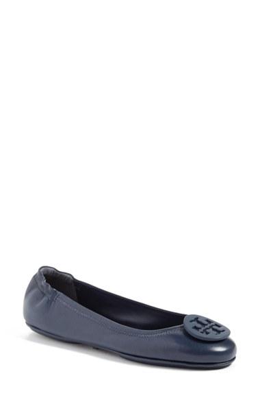Women's Tory Burch 'minnie' Travel Ballet Flat M - Blue
