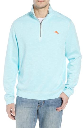 Men's Tommy Bahama Tobago Quarter Zip Pullover - Blue