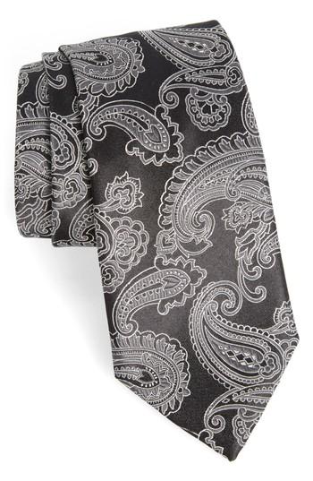 Men's Boss Paisley Silk Tie, Size - Grey