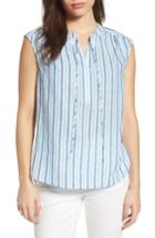 Women's Vineyard Vines Hope Bay Linen Cotton Stripe Top - Blue