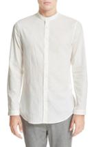 Men's John Varvatos Collection Extra Trim Fit Band Collar Linen Sport Shirt