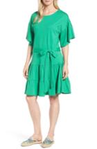 Women's Bobeau Drop Waist Ruffle Cotton Dress - Green