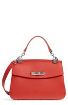 Women's Longchamp Madeleine Leather Satchel - Red