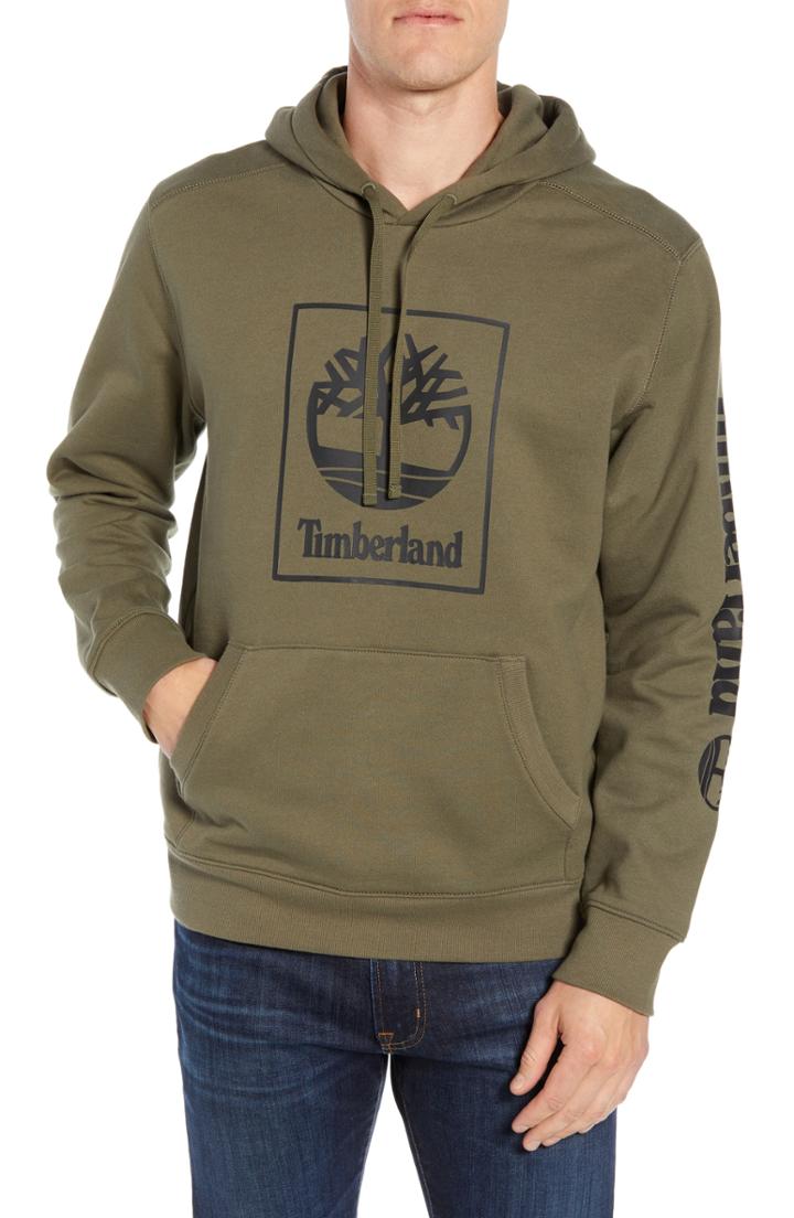 Men's Timberland Logo Hoodie Sweatshirt - Green