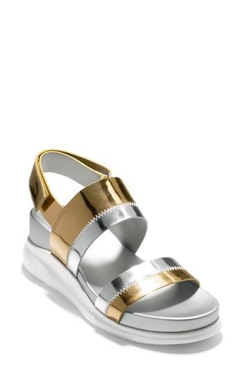 Women's Cole Haan 2.zerogrand Sandal .5 B - Metallic