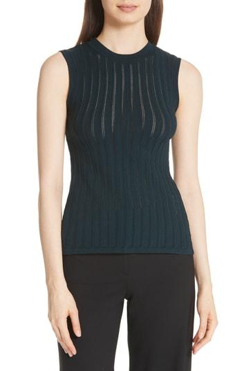 Women's Theory Prosecco Pointelle Shell, Size - Black