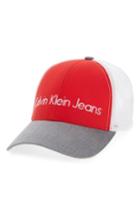 Men's Calvin Klein Logo Trucker Cap - Red