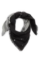 Women's Bp. Star And Grid Reversible Triangle Scarf, Size - Black