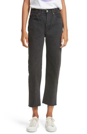 Women's Re/done Originals High Waist Stove Pipe Jeans - Black
