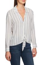 Women's 1.state Stripe Tie Front Blouse - White
