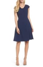 Women's Adrianna Papell Drape Neck Fit & Flare Dress