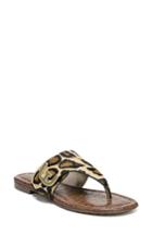 Women's Sam Edelman Barry Genuine Calf Hair V-strap Sandal M - Brown