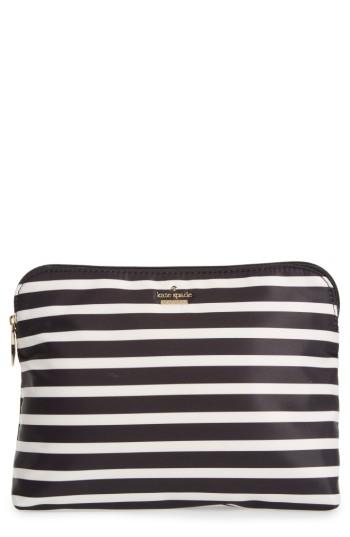 Kate Spade New York Classic Briley Nylon Pouch, Size - Black/ Clotted Cream