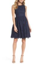 Women's Eliza J Sleeveless Lace Fit & Flare Dress - Blue