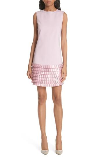 Women's Ted Baker London Satin Pleat Detail Shift Dress - Pink