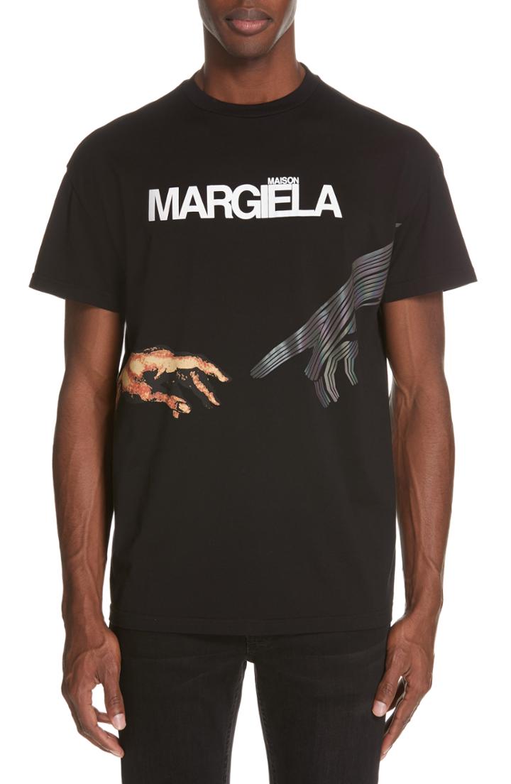 Men's Maison Margiela Logo Graphic T-shirt Eu - Black