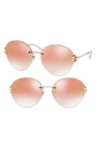 Women's Bvlgari 61mm Rimless Sunglasses - Gold/ Pink
