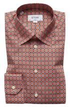 Men's Eton Slim Fit Floral Geometric Dress Shirt - Orange