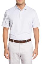 Men's Peter Millar Chesapeake Stripe Stretch Jersey Polo, Size - White