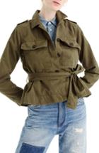 Women's J.crew Cropped Fatigue Jacket - Green