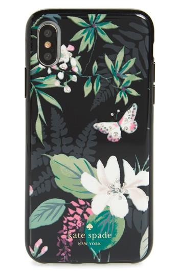 Kate Spade New York Embellished Botanical Iphone X Case - Black