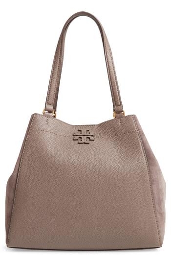 Tory Burch Mcgraw Leather & Suede Satchel - Brown