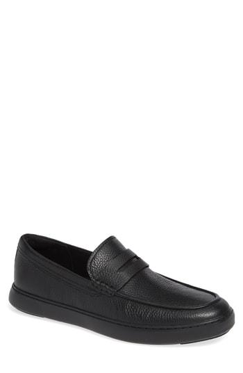 Men's Fitflop Boston Moc Toe Penny Loafer M - Black