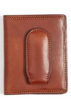 Men's Bosca Leather Front Pocket Money Clip Wallet -