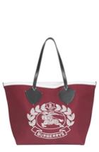 Burberry Large Giant Crest Reversible Canvas Tote - Red