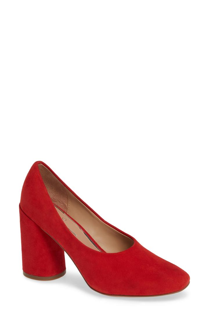 Women's Linea Paolo Cherie Round Toe Pump .5 M - Red
