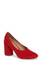 Women's Linea Paolo Cherie Round Toe Pump .5 M - Red