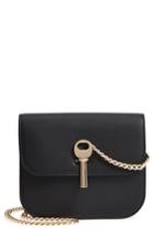 Topshop Amelia Mini Premium Leather Shoulder Bag - Black