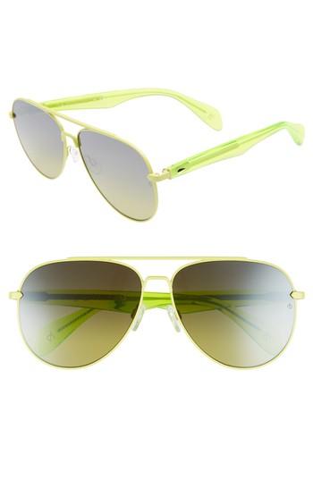 Women's Rag & Bone 62mm Oversize Aviator Sunglasses - Matte Green