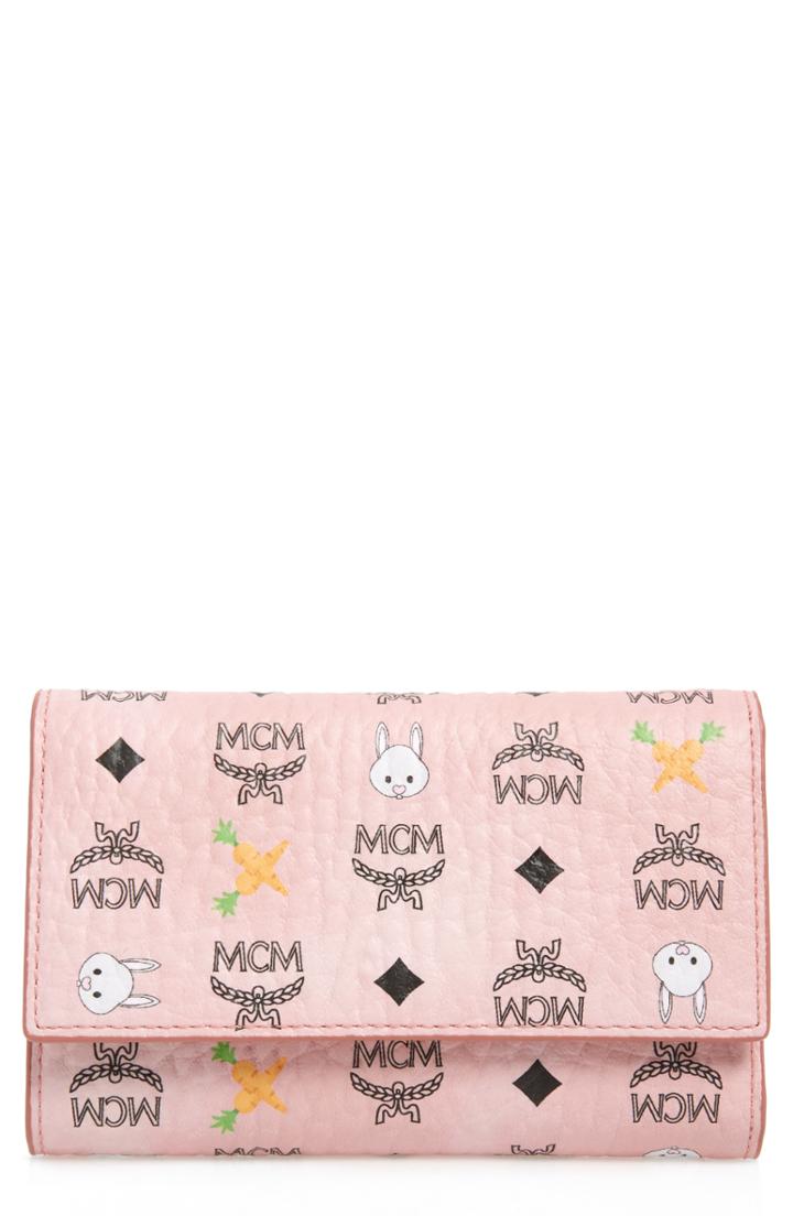 Women's Mcm Visetos Rabbit Medium Trifold Wallet -
