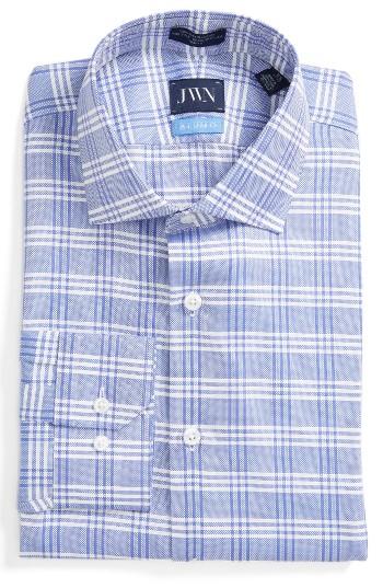 Men's John W. Nordstrom Trim Fit Plaid Dress Shirt .5 32/33 - Purple