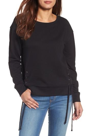 Women's Caslon Side Tie Sweatshirt - Black