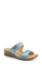 Women's Mephisto 'bregalia' Metallic Leather Sandal M - Blue