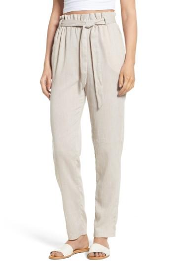 Women's Lucca Couture Tie Front Pants - Beige