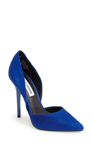 Women's Steve Madden 'varcityy' Suede Pointy Toe Pump Blue Suede