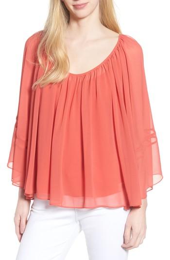 Women's Chelsea28 Flowy Chiffon Top, Size - Red