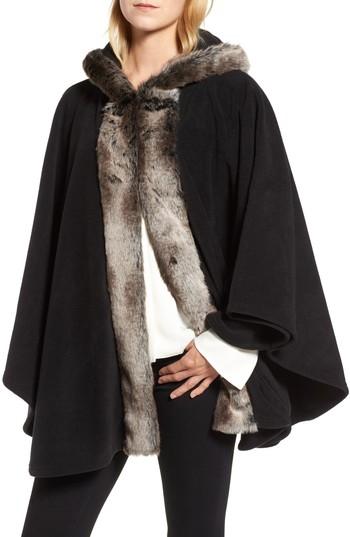 Women's Parkhurst Olivia Faux Fur Trim Cape