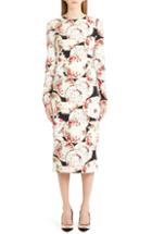 Women's Dolce & Gabbana Plate Print Sheath Dress Us / 40 It - White