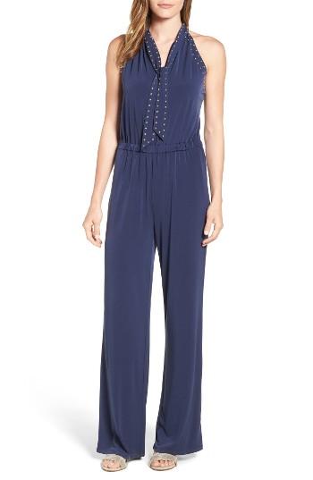 Women's Michael Michael Kors Studded Tie Neck Jumpsuit