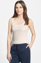 Women's Eileen Fisher Long Scoop Neck Camisole, Size X-small - Beige (regular & ) (online Only)
