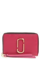 Women's Marc Jacobs Small Snapshot Leather Zip-around Wallet - Pink